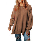 New Solid Color Loose Pullover Top for Women | Streetwear