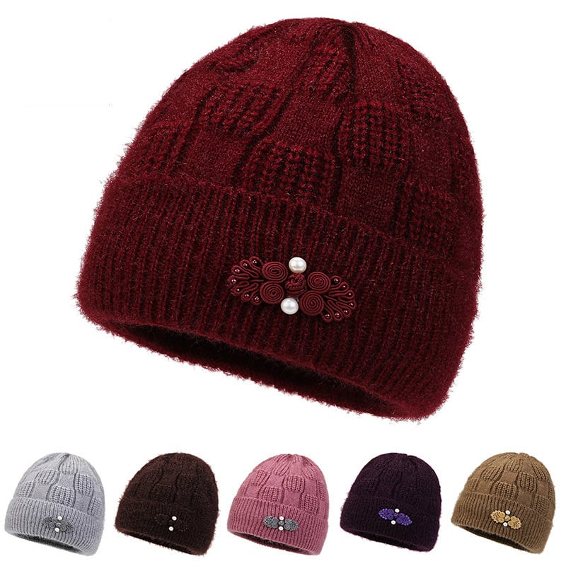 Fleece Lined Warm Padded Woolen Cap | Embroidered Cap