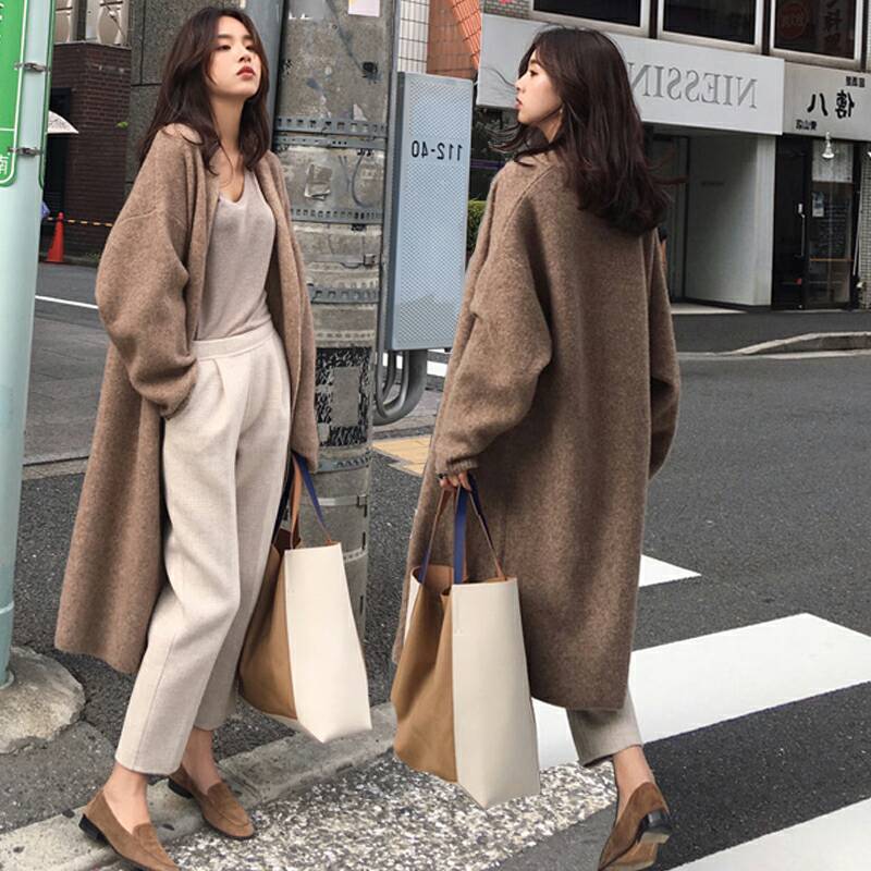 Korean Style Loose-fitting Sweater in Angola Fabric