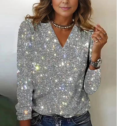 WOLFF Sparkling V-Neck Sweater & Digital Print Tee | Streetwear