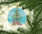 Thai Lilac Cat Christmas Ceramic Ornament