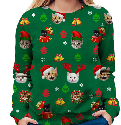 Women's Round Neck Loose Christmas Sweatshirt | Streetwear