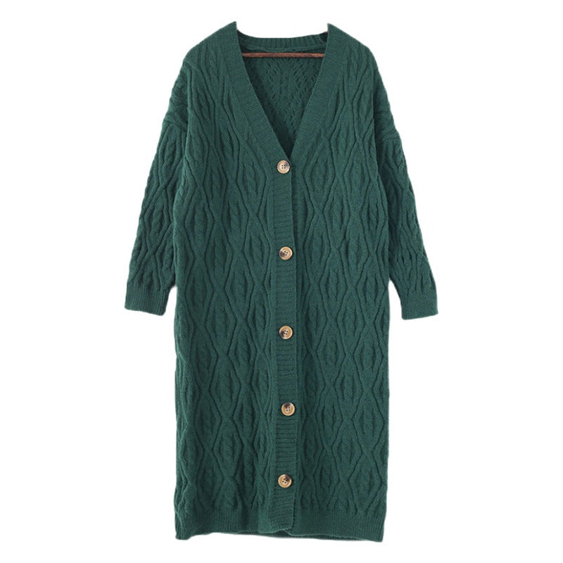 Thick Knitted Mid-Length Twist Sweater for Women