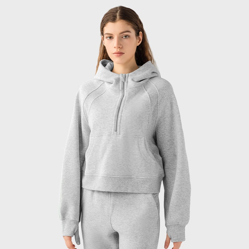 Women's Casual Half-Zip Hoodie for Autumn & Winter | Streetwear
