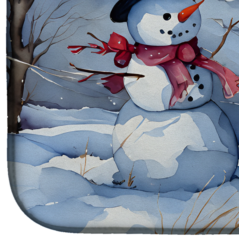 Christmas Snowmen Dish Drying Mat