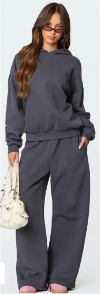Fleece Hoodie & Sweatpants Casual Two-Piece Set | Streetwear