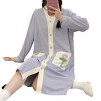 Cotton Maternity Nightgown for Nursing Mothers