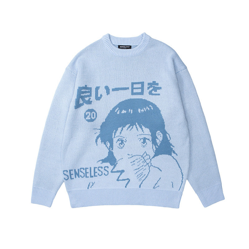 Japanese Street Style Loose Long Sleeve Sweater