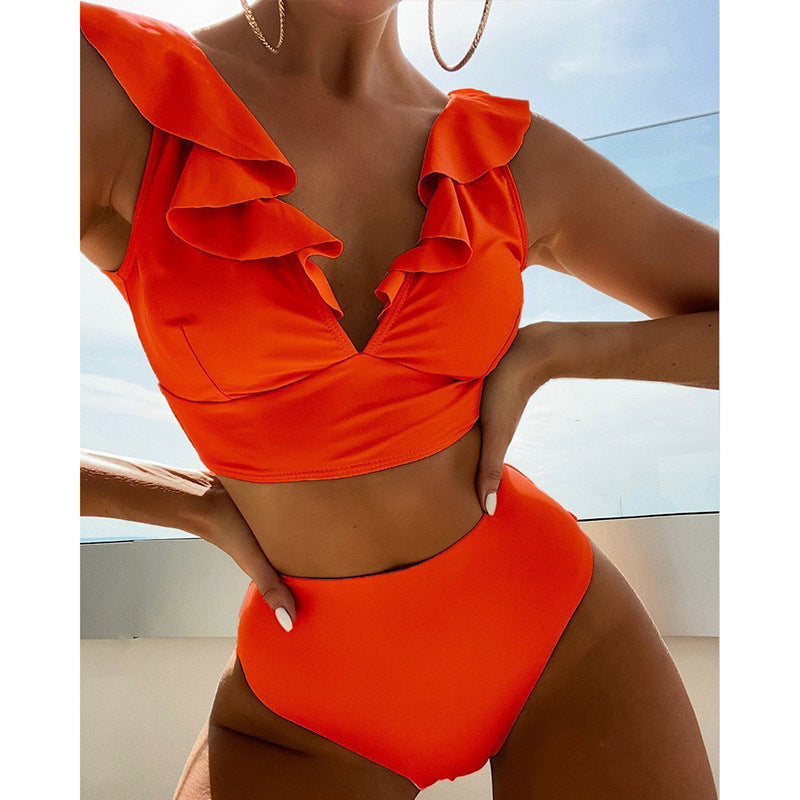 2024 Women's Fashion Ruffled Bikini Swimsuit Set
