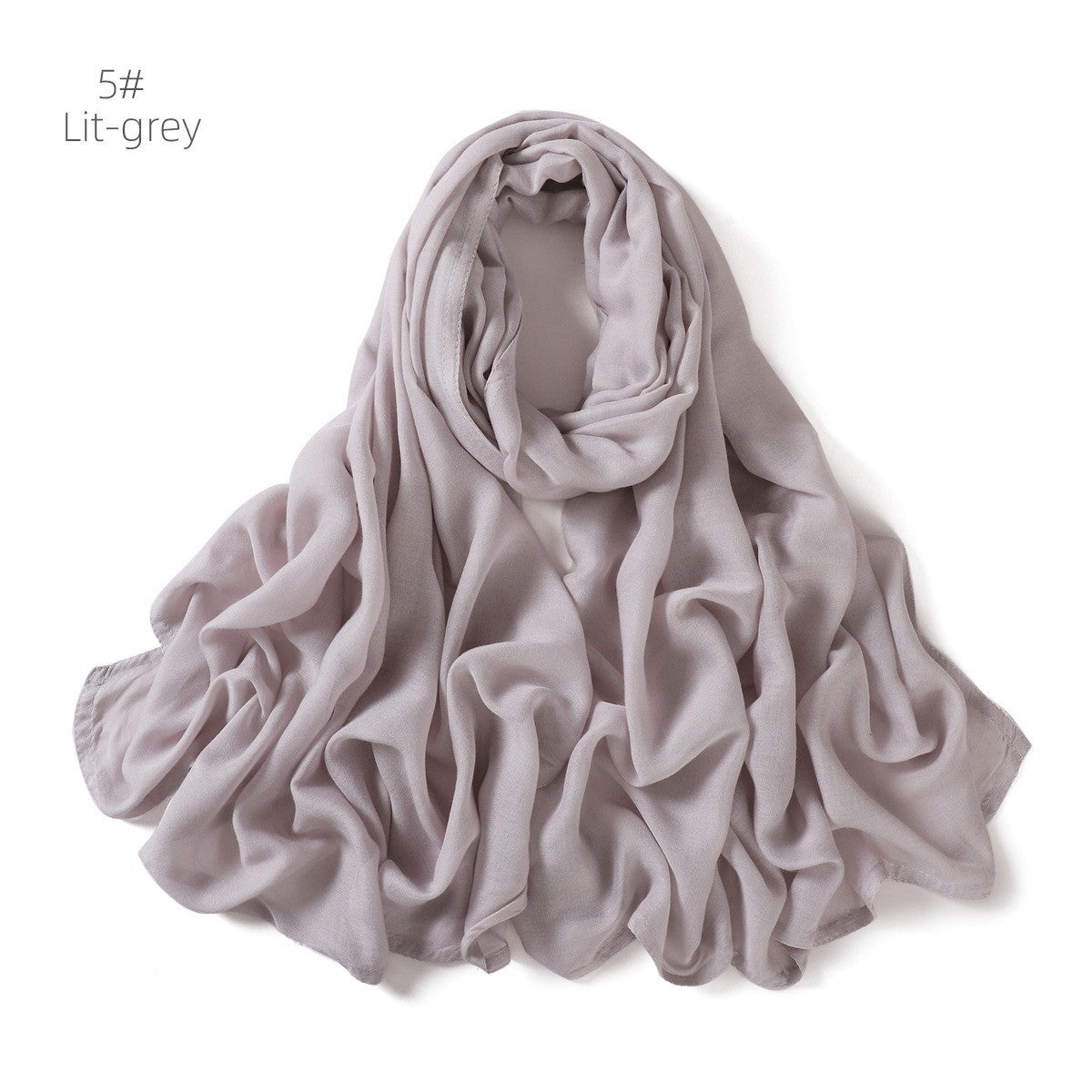 Solid Color Viscose Cotton Scarf for Muslim Women (One)