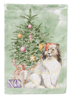 Sheltie Christmas Presents and Tree Garden Flag