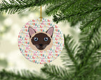 Siamese Traditional Cat Christmas Ceramic Ornament