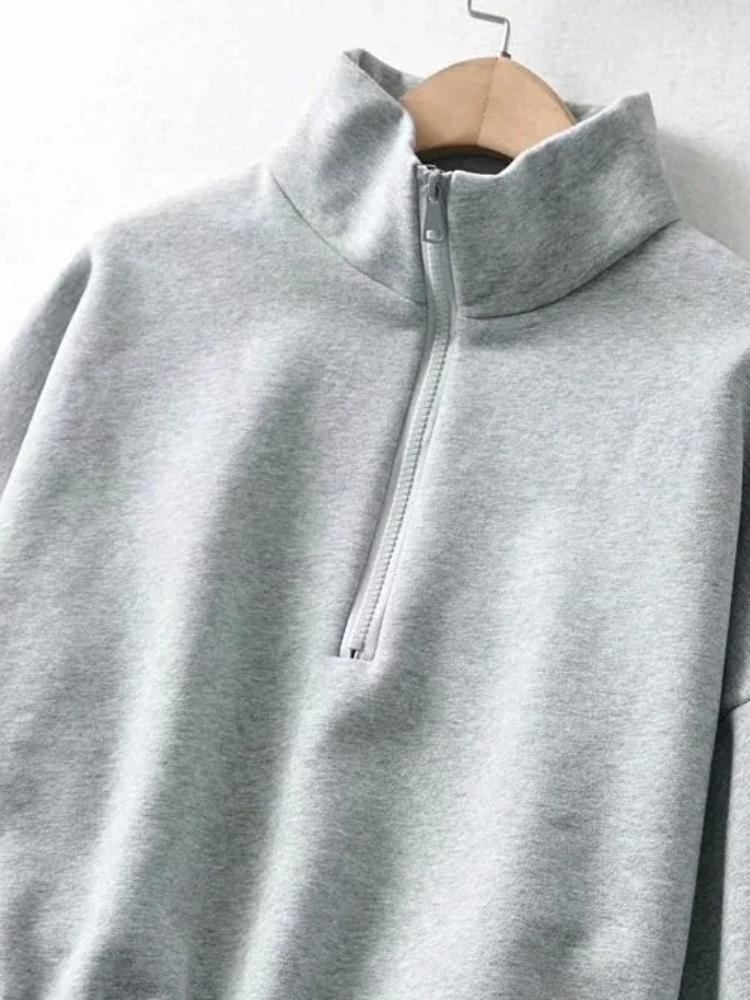Women's Casual Autumn Winter Short Hoodie with Zipper | Streetwear