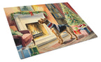 Airedale Terrier Cozy Christmas Glass Cutting Board