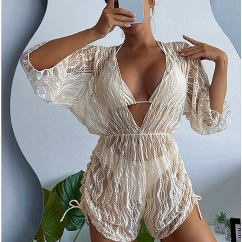 2024 High-Waisted Printed Swimsuit 3-Piece Set
