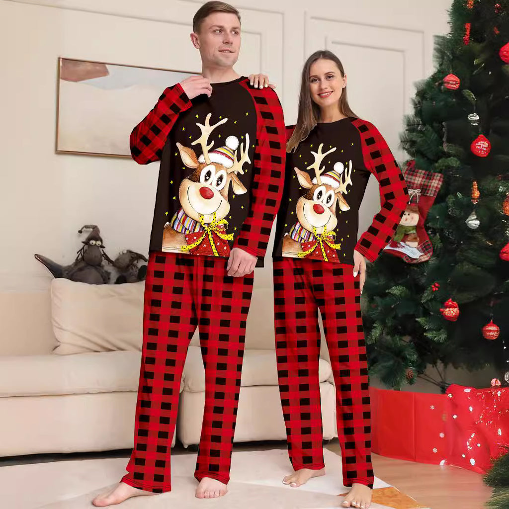 Cartoon Deer Christmas Family Pajama Set (New Style)