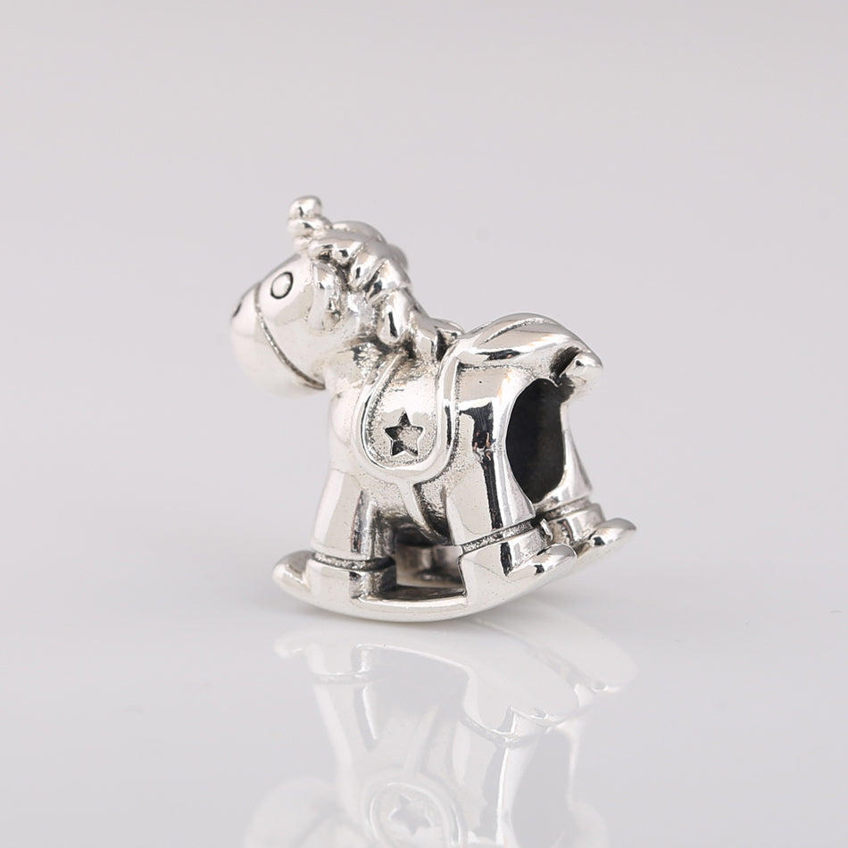 Christmas Unicorn Beads, Silver Bracelet Charms