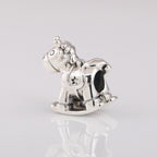 Christmas Unicorn Beads, Silver Bracelet Charms