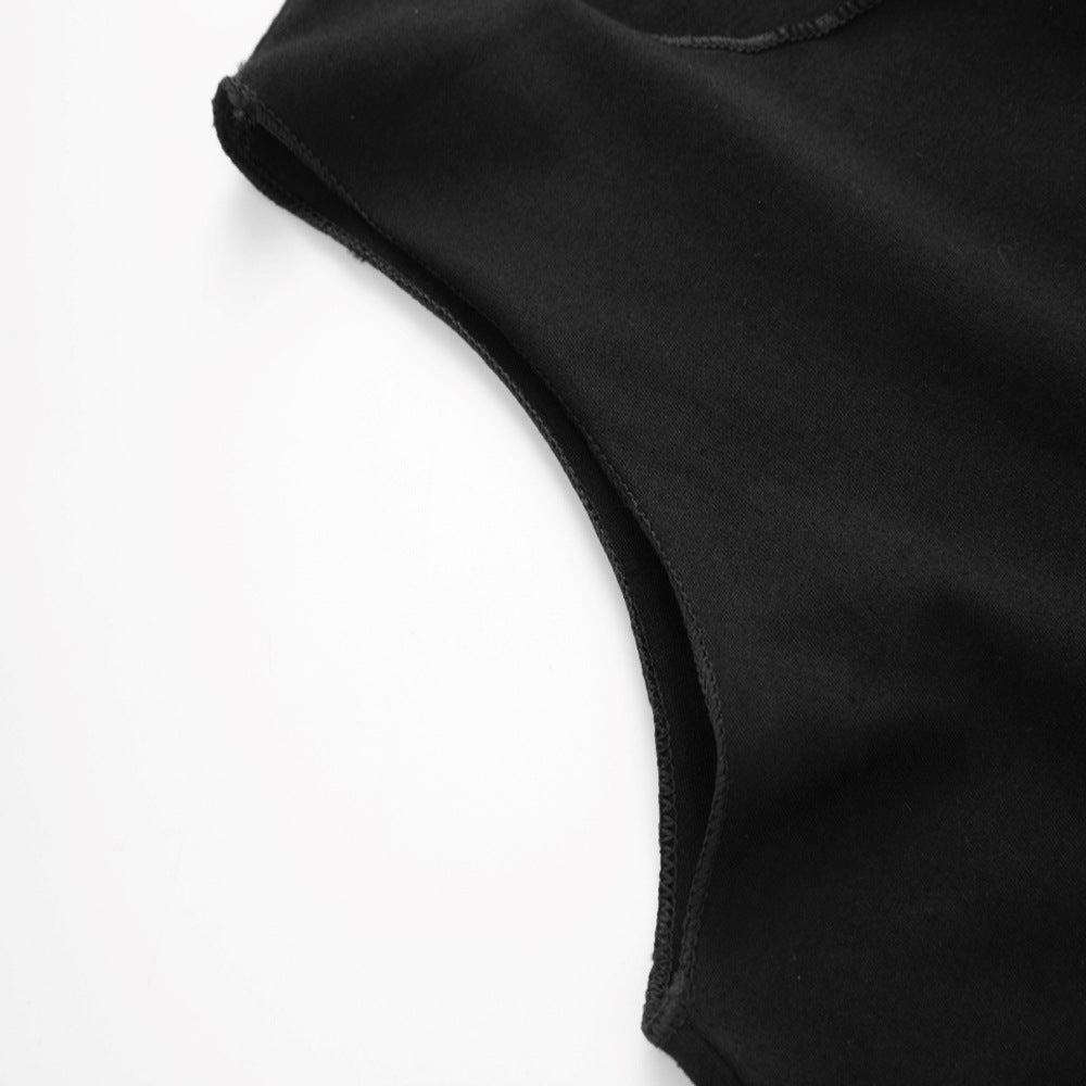 Killin' It Oversized Letter Print Black & White Tank Top
