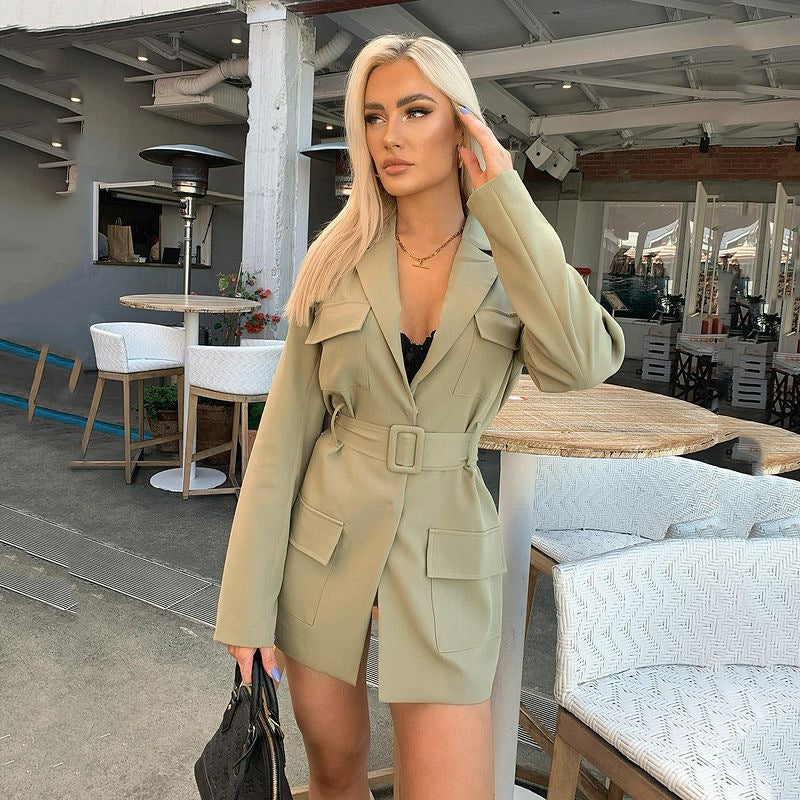 Plus Size Fashion Jacket with Lapel and Long Sleeves