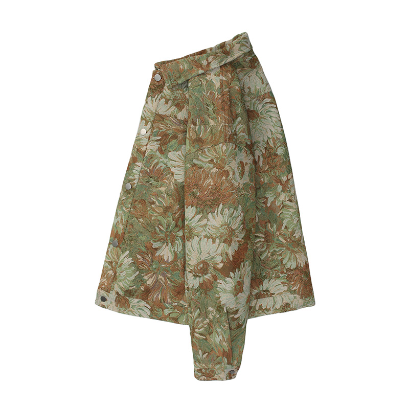 Small Daisy Print Loose-Fit Jacket