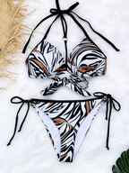 Sexy Women's Leopard Print Two-Piece Bikini Swimsuit