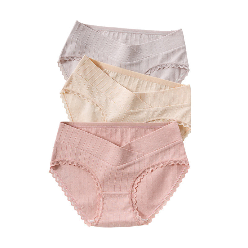 Breathable Heart-Shaped Lace Antibacterial Maternity Panties