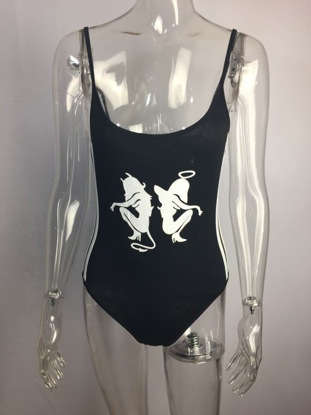 Angel Devil Shaping Bodysuit with Cotton Vest Design