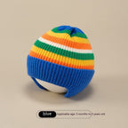 Girls' Knitted Wool Earmuffs and Hat Set | Embroidered Cap