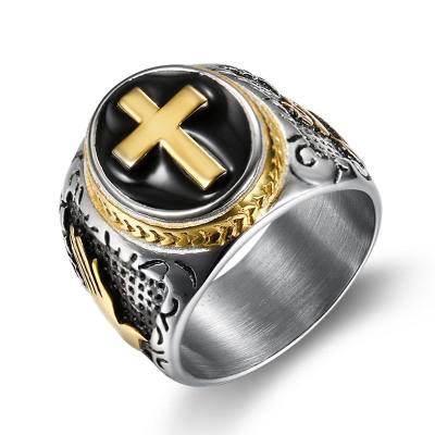 [Duplicate] [Archived] Titanium Steel Cross Men's Ring - God's Hand Design | Christian Jewelry