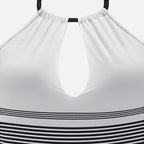 Women's Striped One-Piece Swimsuit - Sexy Design