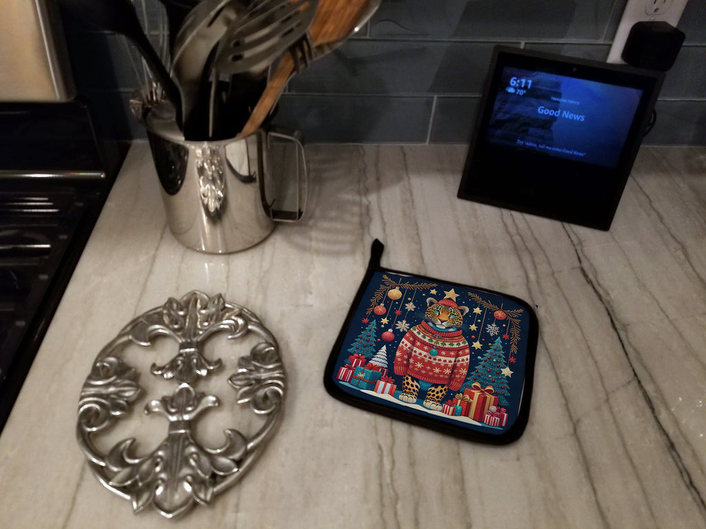 Leopard Christmas Pair of Pot Holders