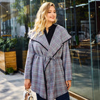 Lace-up Waist Mid-Length Trench Coat