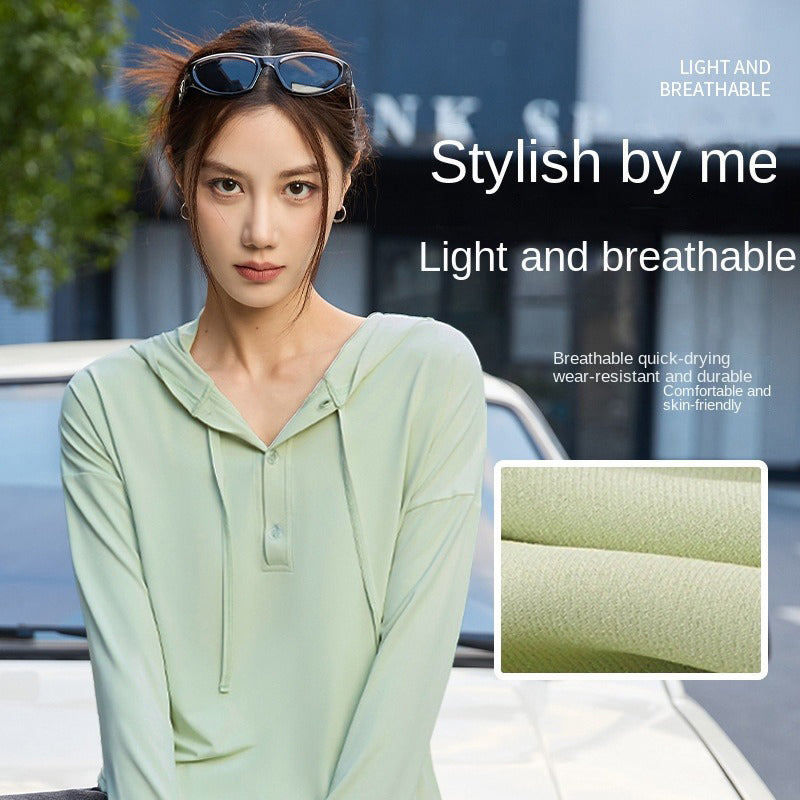 Quick-drying Nude UV Protection Sports Hoodie for Running | Streetwear