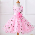 Girls' Digital Print Tank Top Dress with Puffy Skirt