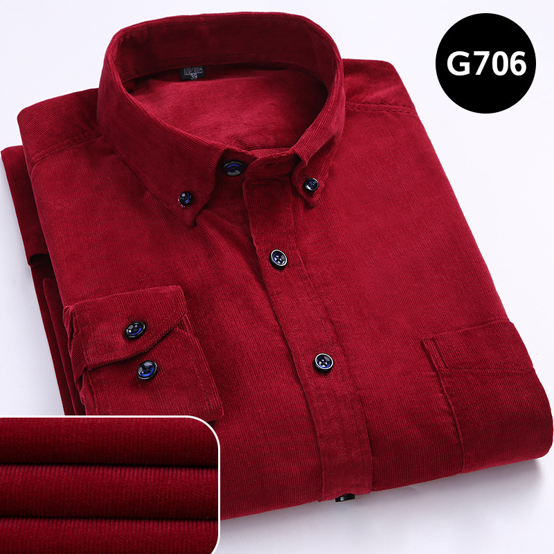 Cotton corduroy long sleeve shirt