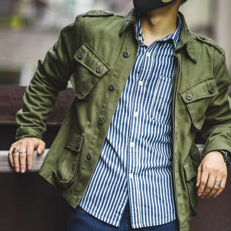 Retro Heavy Men's Cotton Washed Workwear Jacket