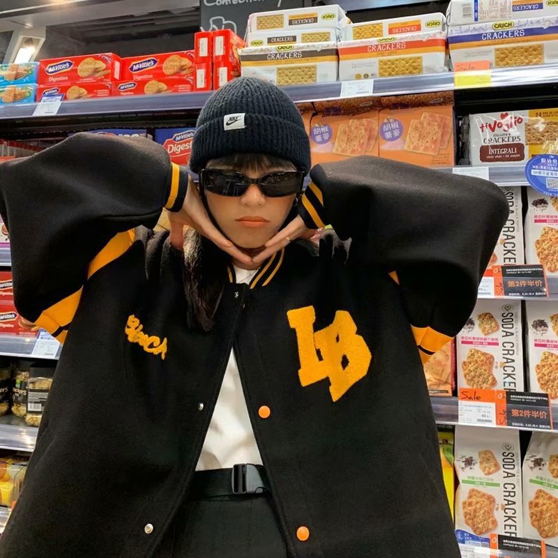Japanese Black Hooded Zipper Padded Sweater