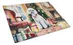 Poodle Cozy Christmas Glass Cutting Board