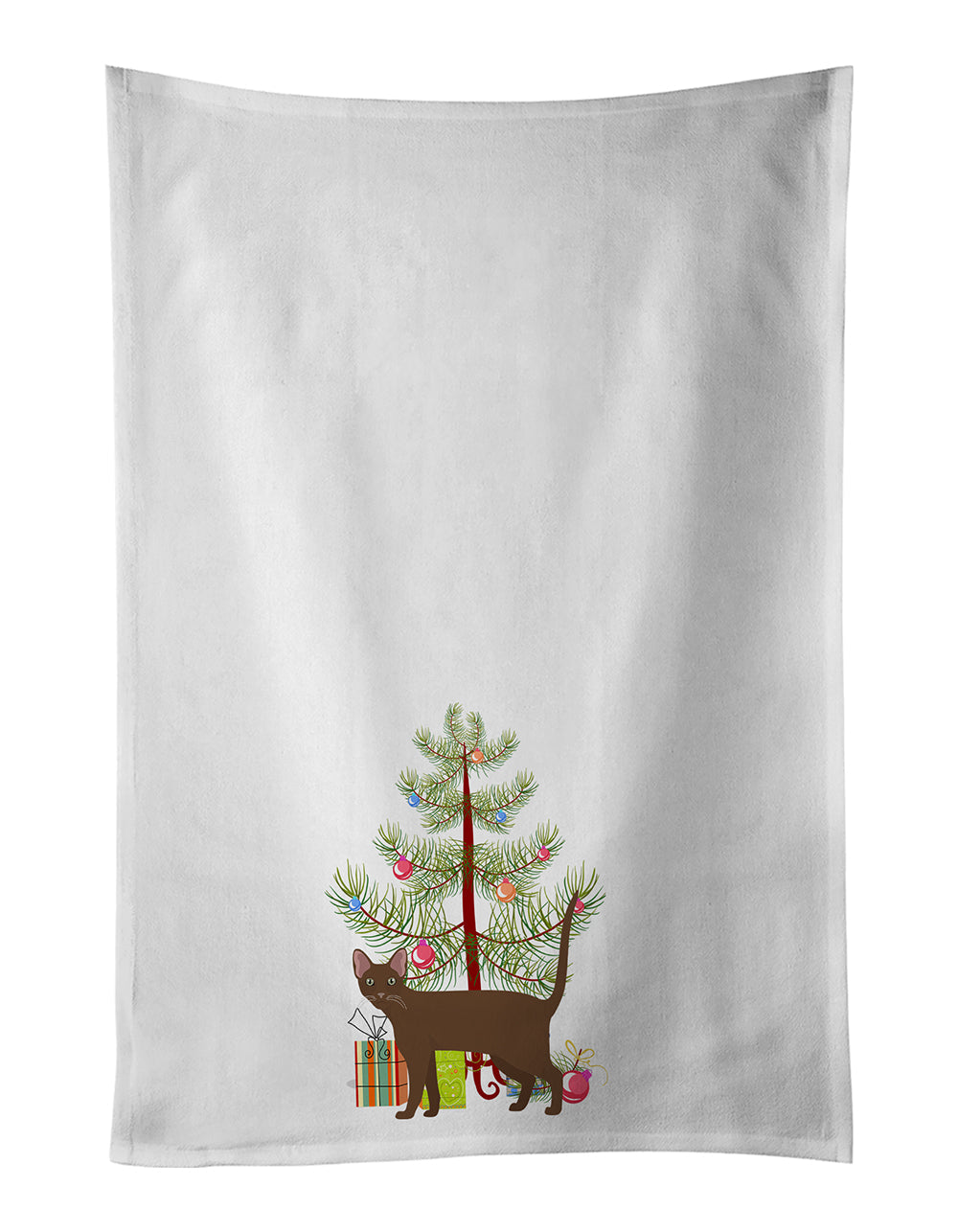 Havana Brown Cat Christmas Kitchen Towel Set of 2