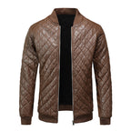 Faux Leather Stitched Motorcycle Jacket