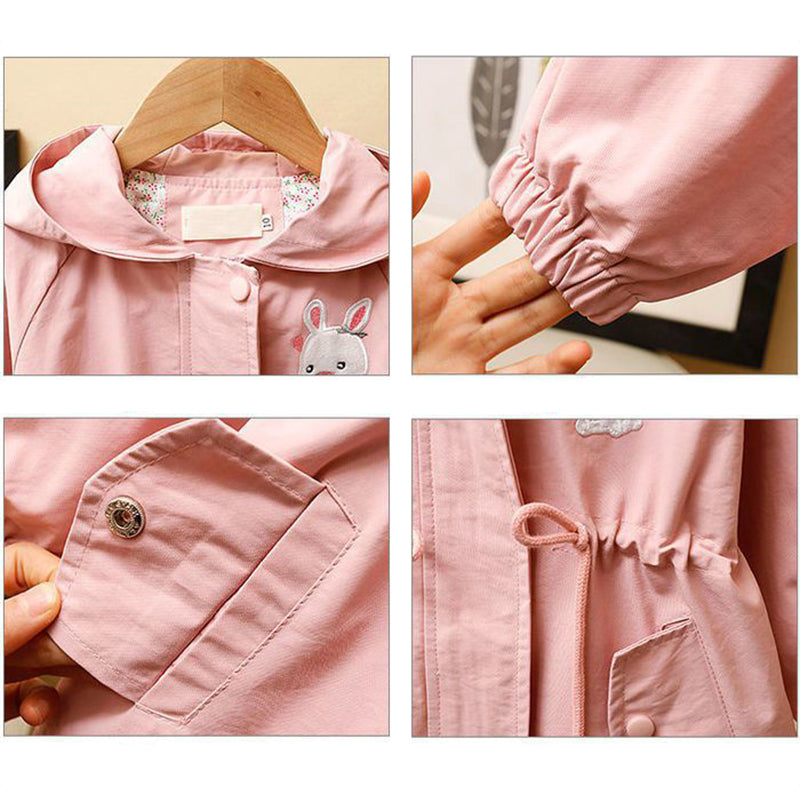 Cute Rabbit Hooded Jacket for Baby Girls (1-7 Years)