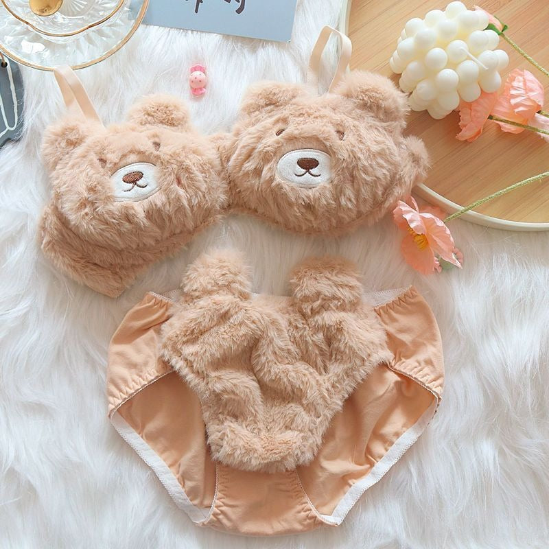 Cute Bear Japanese Bra Set