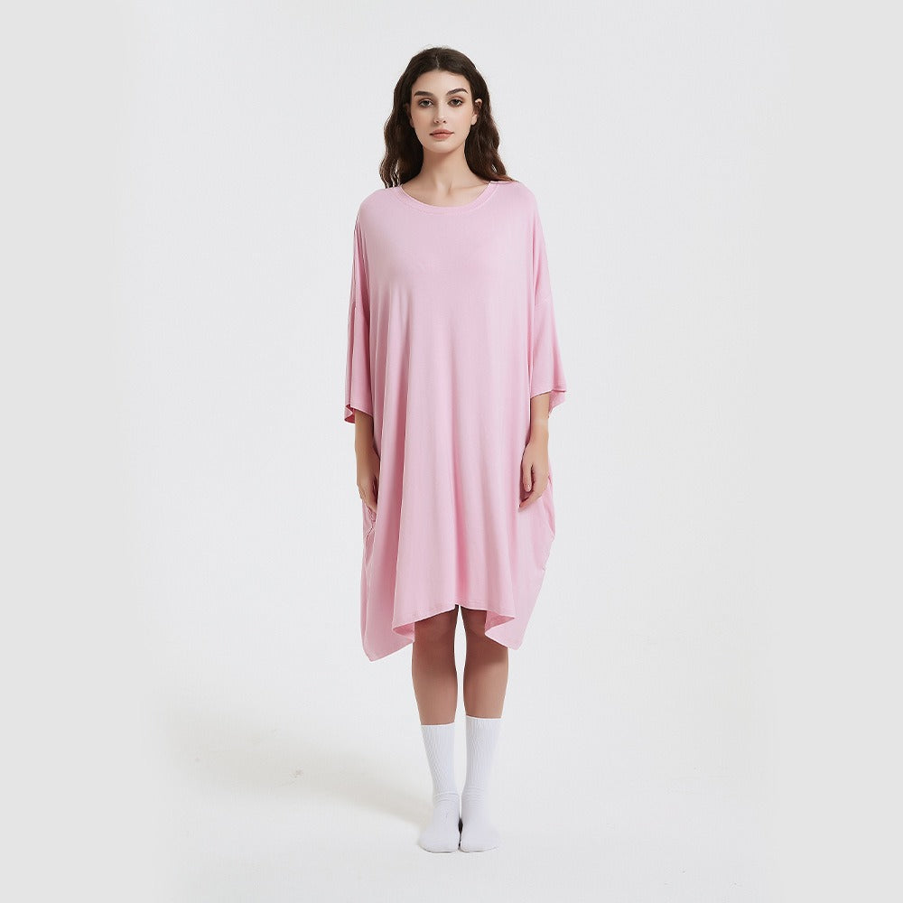 Short Sleeve Printed Cotton Nightgown for Women