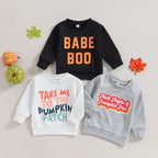 Infant Toddler Halloween Letter Print Long Sleeve Sweater