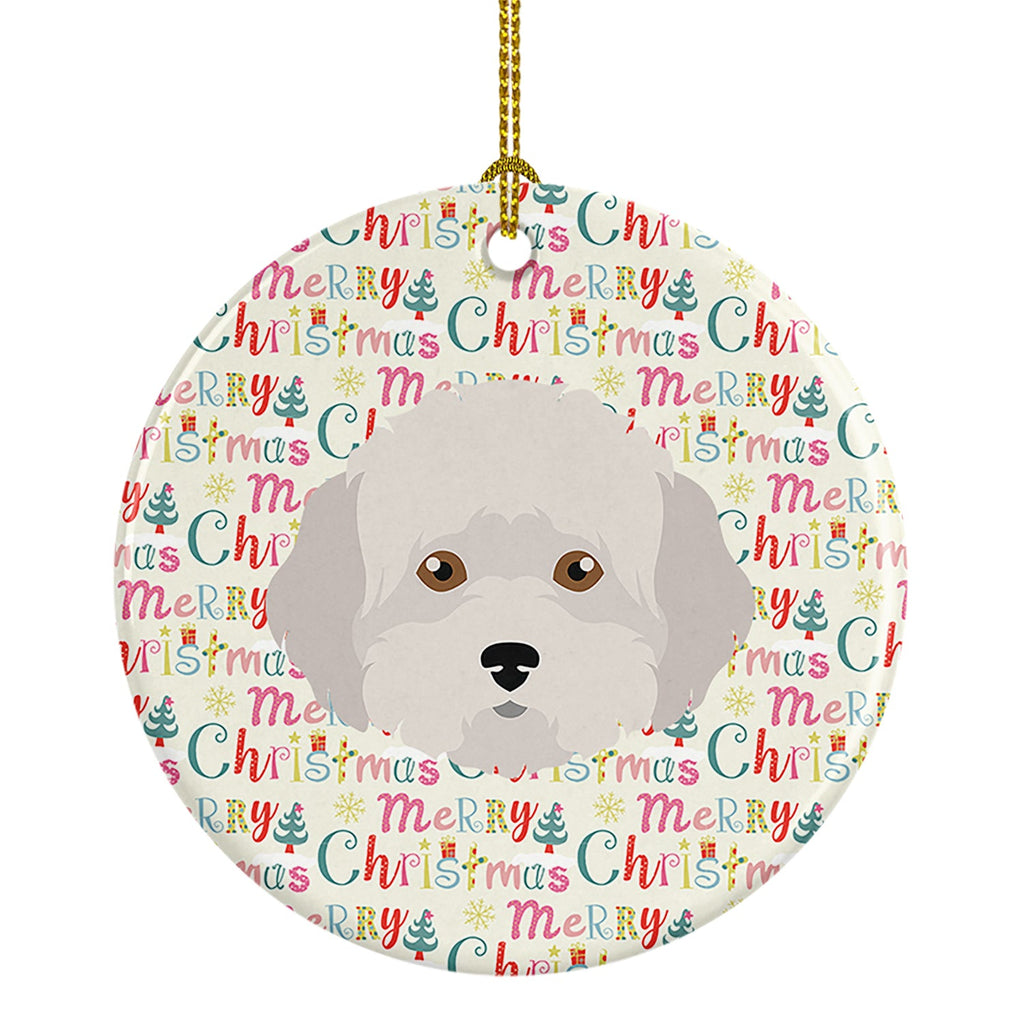 Cyprus Poodle Merry Christmas Ceramic Ornament