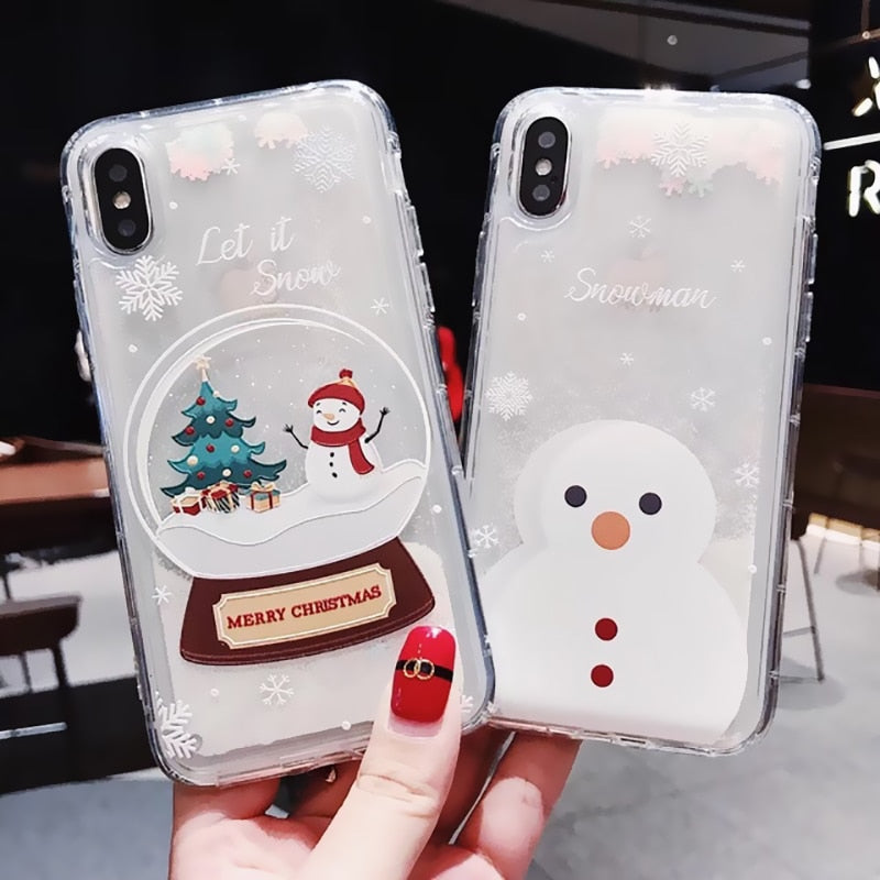 Snowflake Liquid Sand Christmas Phone Case | Protective Cover