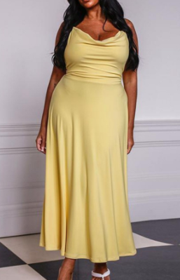 Lulah Draped Maxi Dress with Integrated Bra (One Piece)