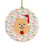 Pomeranian Merry Christmas Ceramic Ornament