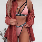 Three-Point Letter Bra and Underwear Set